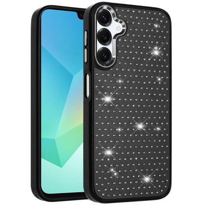 For Apple iPhone 17 (6.3") Bling Diamond Metallic, Full Sparkle Chrome Edged Hybrid Protective Shockproof Case Cover Cosmic Orange