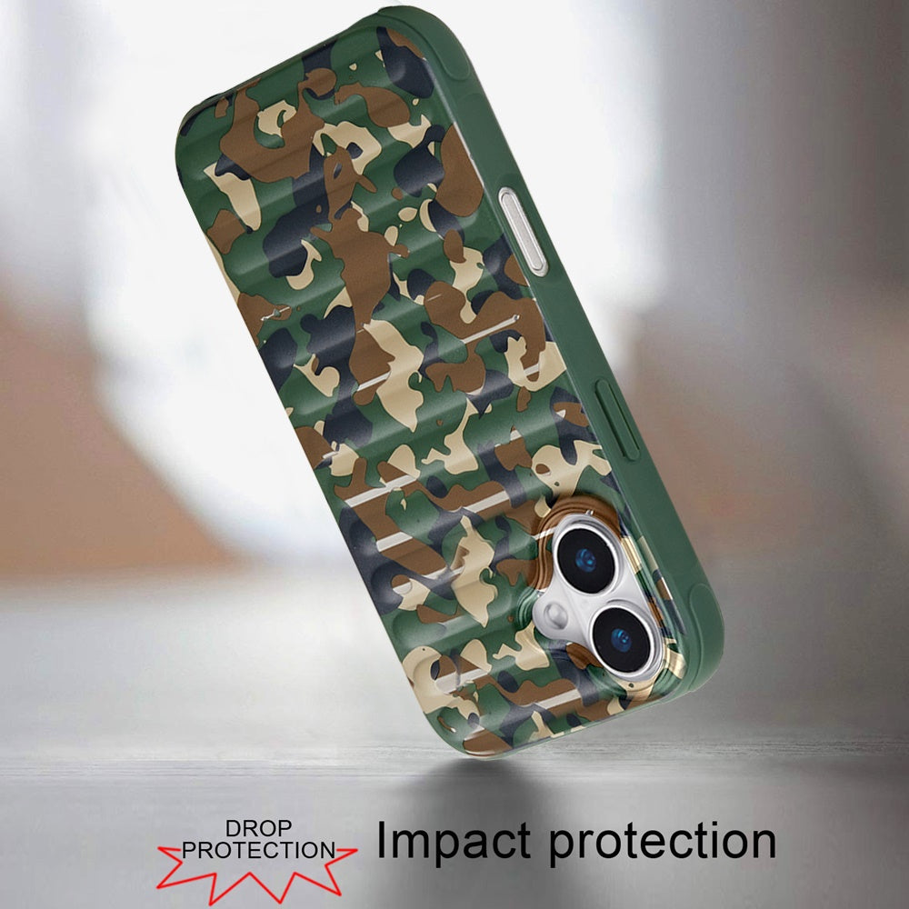 For Apple iPhone 16 Plus (6.7") Pattern Design Magnetic Chrome Hybrid Compatible with Magsafe Dual Layer Shockproof TPU Hard PC Back Case Cover