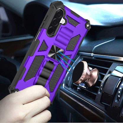 For Samsung Galaxy S25 Fan Edition /Galaxy S25 FE Hybrid Shockproof [Military Grade] Rugged Protective with Magnetic Car Mount & Invisible Stand Case Cover