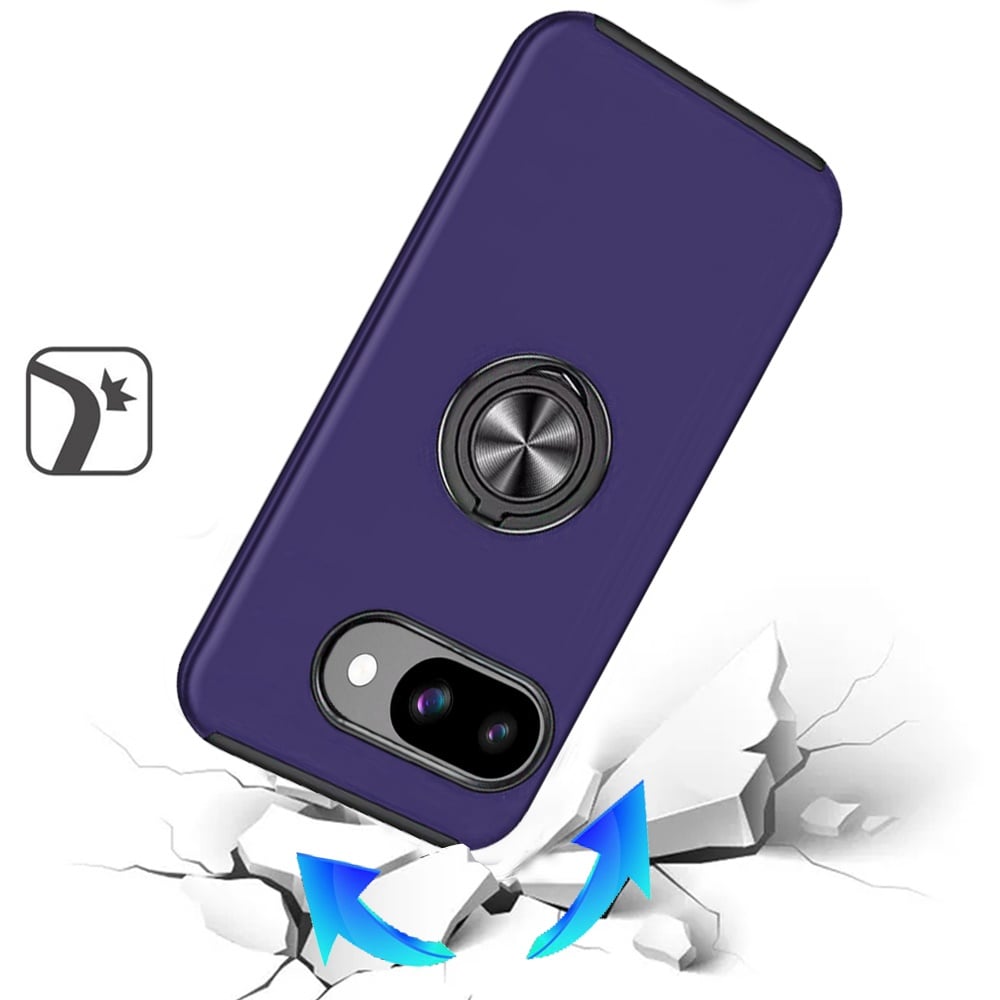 Phone Case for Google Pixel 10A Invisible Ring Stand Shockproof Anti Slip Durable Grip Protective Hybrid Slim Fit Magnetic Car Mount Holder Cover