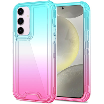 For Samsung Galaxy S25 /S24 Hybrid 3-in-1 Clear Case - Two-Tone Transparent Shockproof TPU + Hard Protective Frame Case Cover