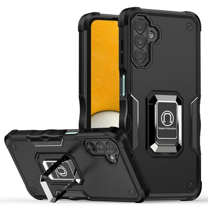 For Samsung Galaxy A13 4G Hybrid Stand Magnetic Ring Holder Kickstand Heavy Duty Rugged Drop Silicone & Hard PC Shockproof Case Cover Black