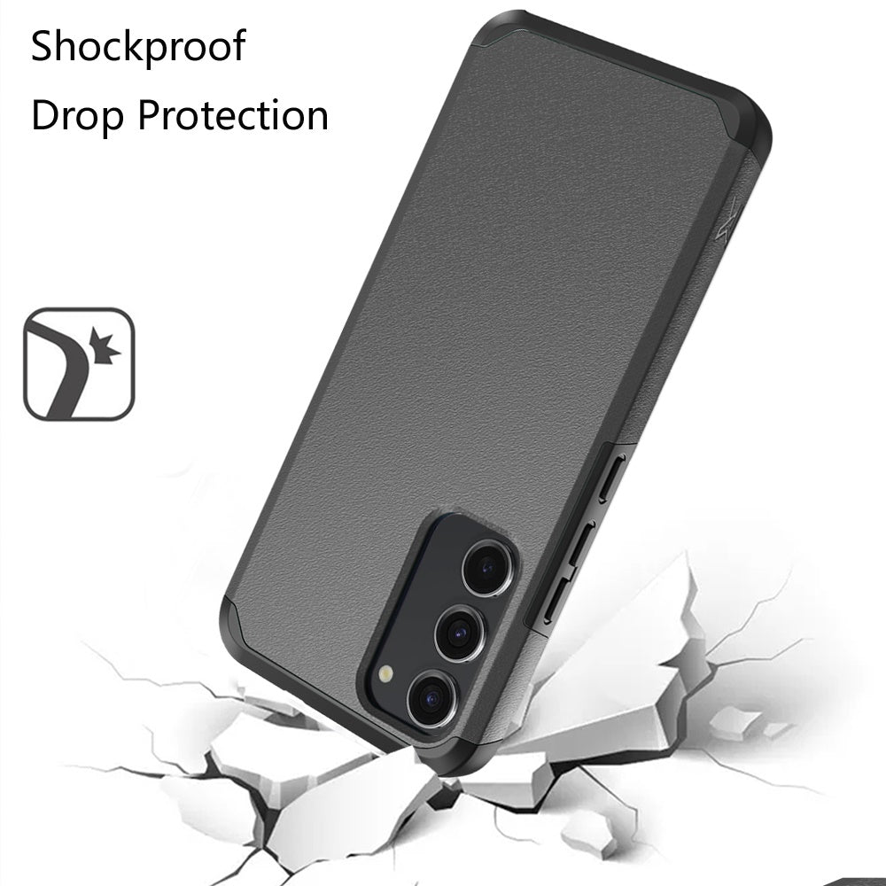 For Samsung Galaxy S23 Fan Edition /S23 FE Slim Tough Shockproof Hybrid with Dual Layer Hard PC + TPU Protection, Armor for Strong Drop & Impact Resistance Case Cover Charcoal Grey