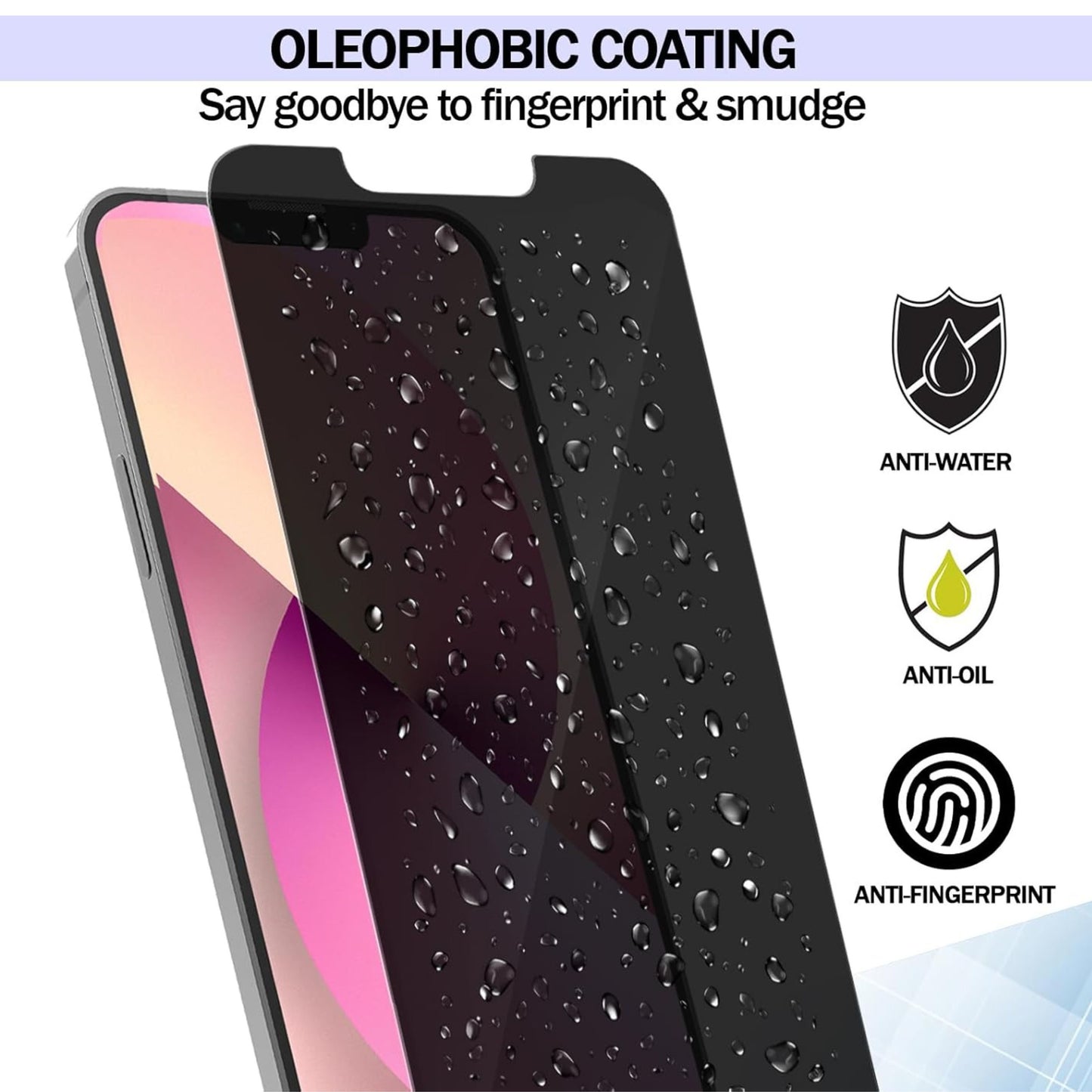 For Samsung Galaxy A26 Tempered Glass Privacy Screen Protector, Anti-Spy, Scratch Resistant, 9H Hardness, Anti-Fingerprint, Easy to Install Protector Black
