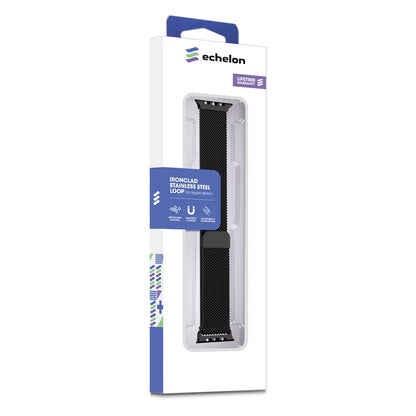 echelon Ironclad Stainless Steel Loop for Apple Watch Series 9 45mm/Watch Series 10 46mm / Watch SE (2022) 44mm - Black, Apple Watch Accessories