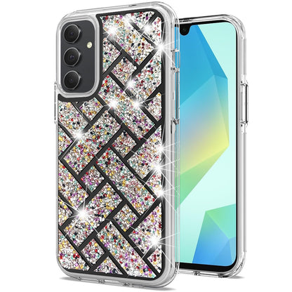 For Samsung Galaxy A16 5G Sparkly 3D Design Diamond Shockproof Protective Bling Glitter Rhinestone Hybrid Skin PC + TPU Case Cover
