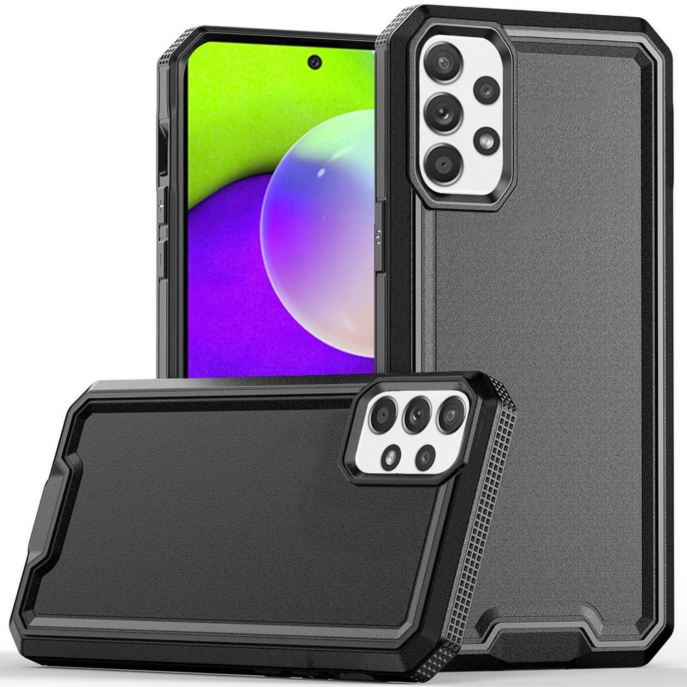 For Samsung Galaxy A52 5G Tough Modern Fused Hybrid Armor Hard PC TPU Rubber Shockproof Drop Protection Impact Case Cover Black