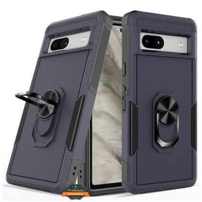 For Google Pixel 9A Heavy Duty Rugged Hybrid, Dual-Layer Shockproof Protection with Magnetic Ring Stand Holder Case Cover