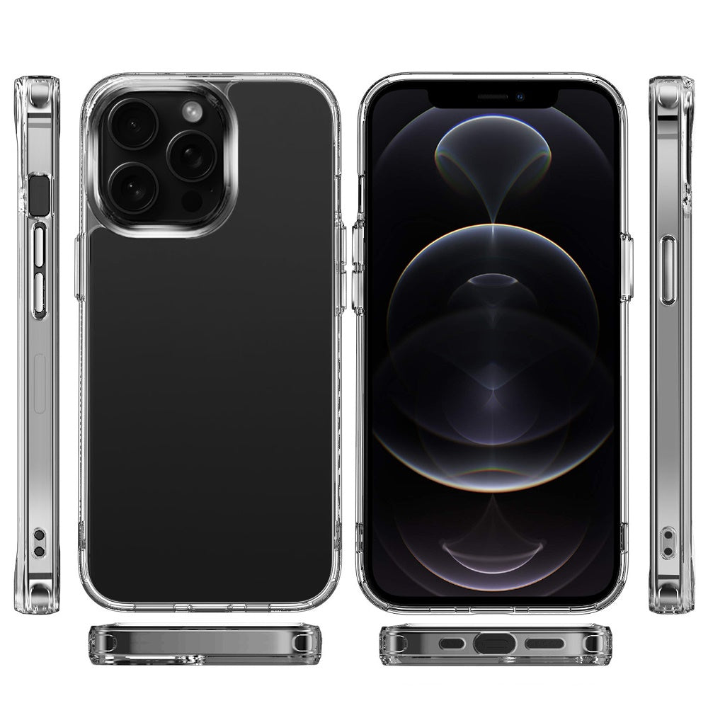 Phone Case for Apple iPhone 12 Pro Max Crystal Transparent Thick 2.0mm Shockproof Chrome Button Durable Grip Camera Protection Hybrid Design Cover Clear
