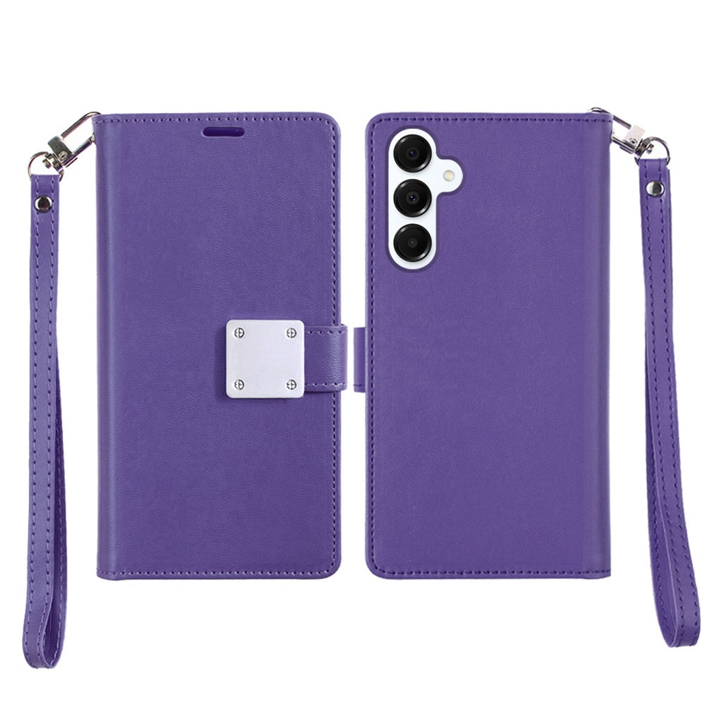 For Samsung Galaxy S25 FE, S25 Fan Edition Wallet Cases PU Leather with Credit Card /ID /Cash Holder Slot Dual Flip Book Pouch, Stand and Strap Case Cover