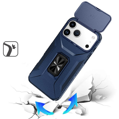 For Apple iPhone 17 Pro Max (6.9") Case, Camera Cover with Magnetic Rotation Ring Stand, Military Grade Hybrid Hard TPU Shockproof Case Cover