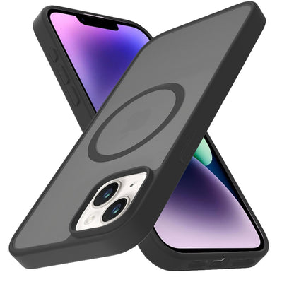 For iPhone 15 Plus (6.7") MagSafe Compatible Case Hybrid Soft TPU Bumper Hard Translucent Matte Back Slim Shockproof Case Cover Cosmic Orange