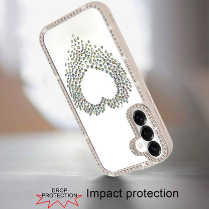 For Samsung Galaxy S26 Angel Hearts Glitter Shimmer Diamond Edge Hybrid Drop Protection Shockproof Design Case Cover