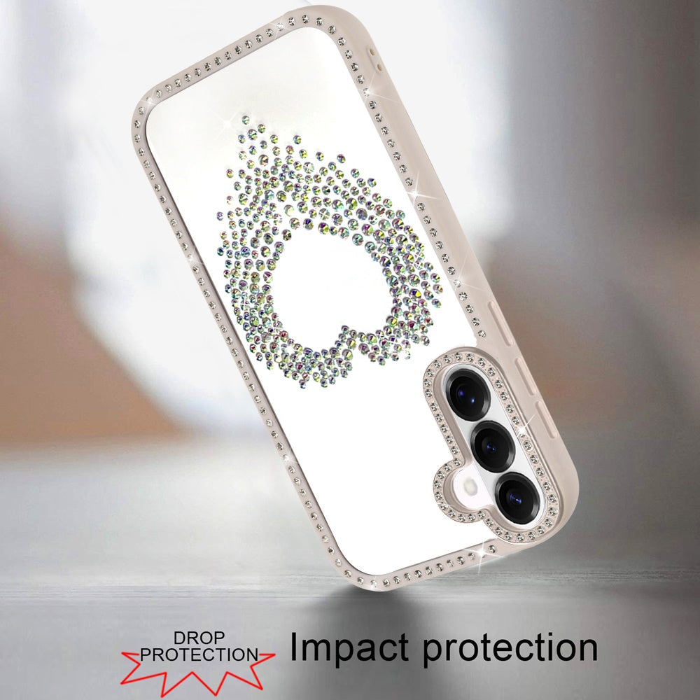 For Samsung Galaxy A37 Angel Hearts Glitter Shimmer Diamond Edge Hybrid Drop Protection Shockproof Design Case Cover