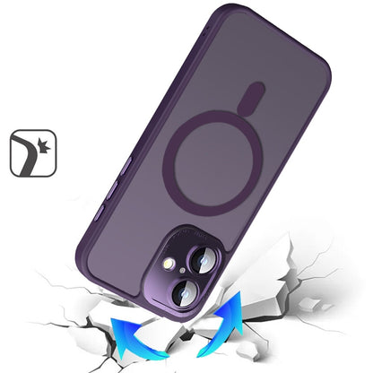 For Apple iPhone 17 (6.3") Complete Protection HQ Matte Translucent Hybrid Shockproof w/ Camera Protector Compatible with MagSafe Case Cover Purple