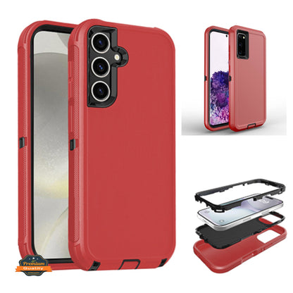 For Samsung Galaxy S25 /S24 Delux Armor Case Shockproof Rugged 3-Layer Protection Hybrid Heavy Duty with Enhanced Durability Case Cover
