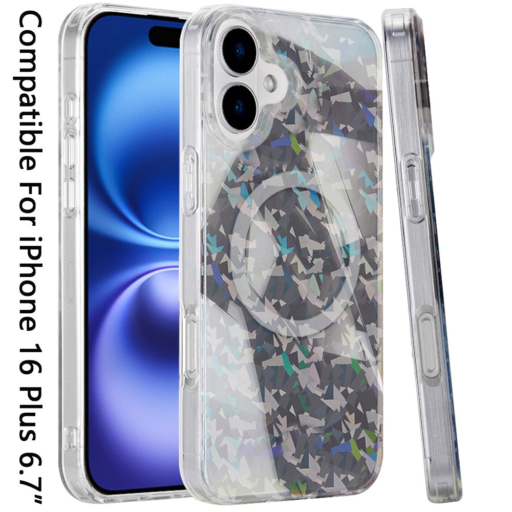 For Apple iPhone 16 Pro Double Layer IMD Stylish Magnetic Hybrid Shockproof Durable Fashion Design Secure Grip Slim TPU Case Cover