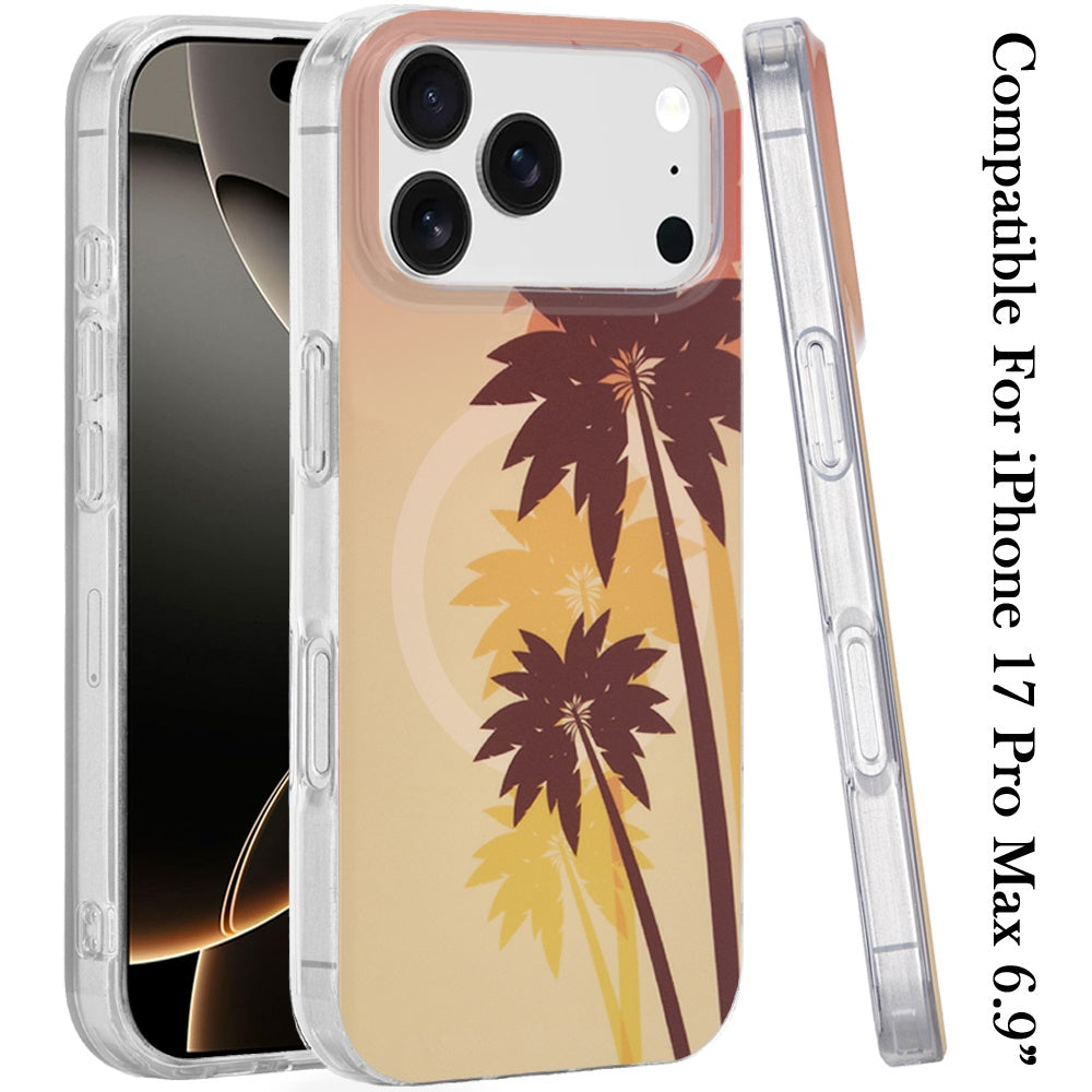 For Apple iPhone 17 Pro Max Stylish Pattern Fashion IMD Printed Design TPU Slim Shockproof Protective with Magnetic Back Case Cover