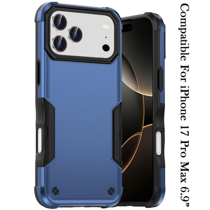 For Apple iPhone 17 Pro Max (6.9") Slim Tough Shockproof Hybrid Heavy Duty 2in1 Dual Layer TPU Bumper Rugged Rubber Defend Armor Case Cover Blue