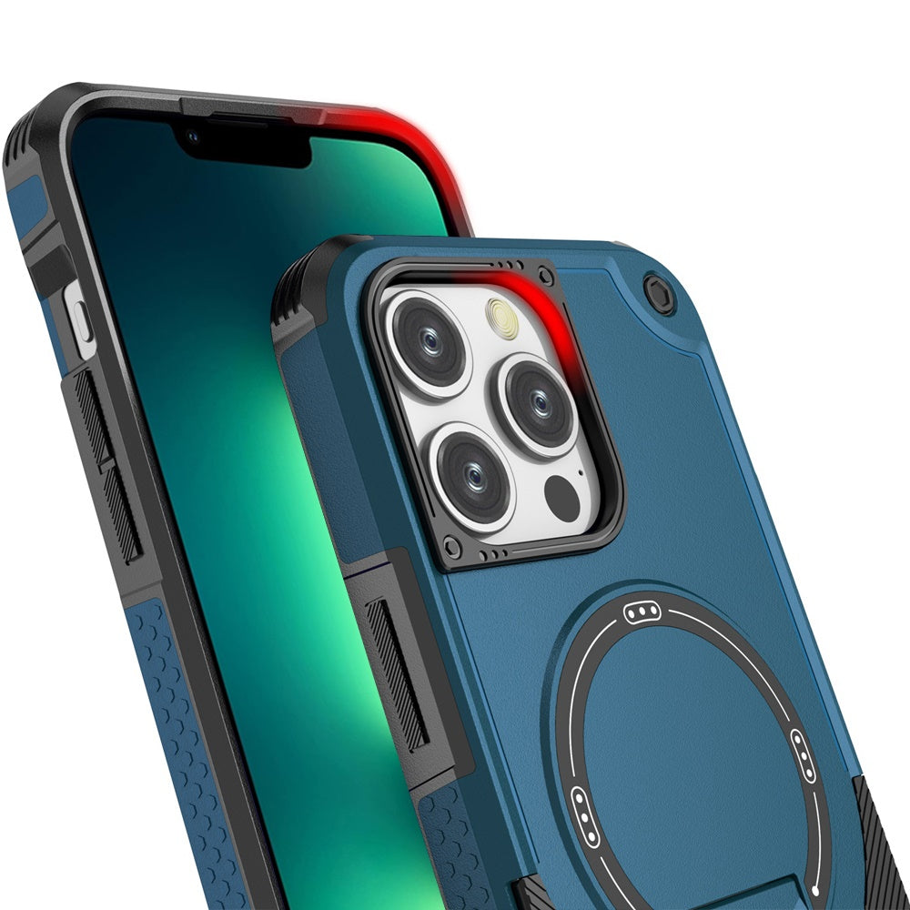 For Apple iPhone 13 Pro Magnetic Invisible Kickstand Holder with Magsafe, Slim Fit Shockproof Hybrid Military Grade Heavy Duty Case Cover