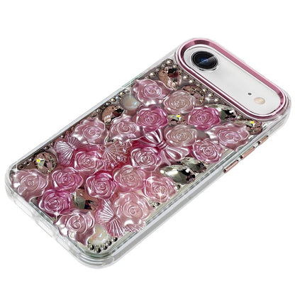 For Apple iPhone 17 Air (6.6") Muti-Color Floral Fashion Bling Crystal 3D Full Diamonds Stones Sparkle Rhinestone Glitter Hybrid Case Cover