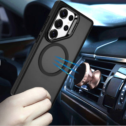 For Apple iPhone 13 Pro Heavy Duty Metallic Hybrid Tough TPU with Camera Ring Stand, MagSafe Compatible, Rugged Drop Protection Case Cover Black