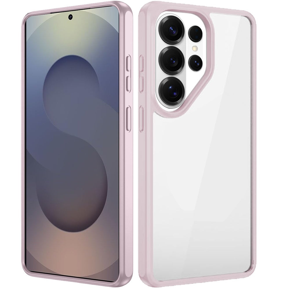 For Samsung Galaxy S26 Ultra Hybrid Transparent HQ Slim Shockproof Clear Protective Thick 2.0mm TPU Frame Case Cover Pink