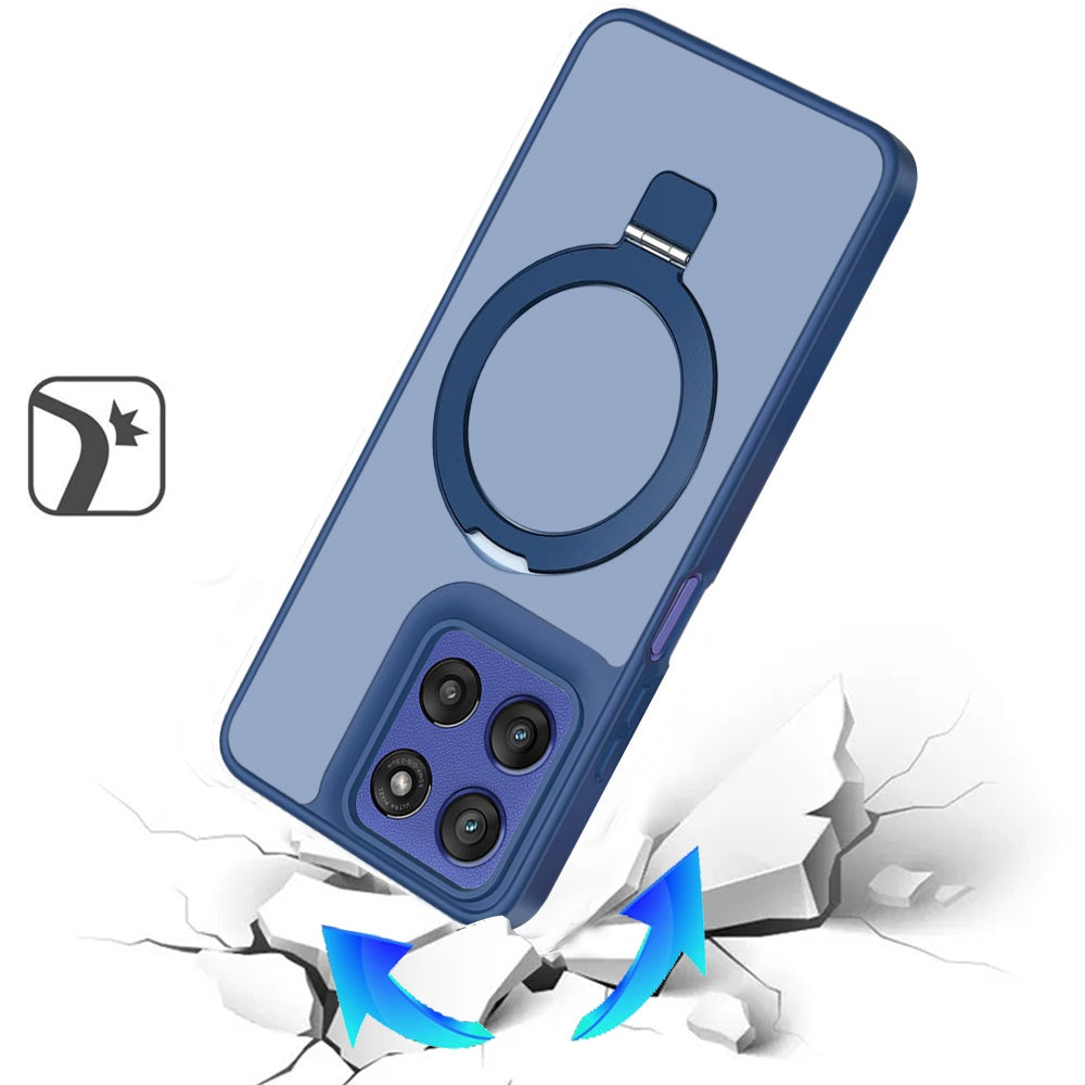 For Motorola Moto G Stylus 5G 2025 Magnetic Circle Back with Ring Stand Full Rotation Matte Hybrid Shockproof Case Cover