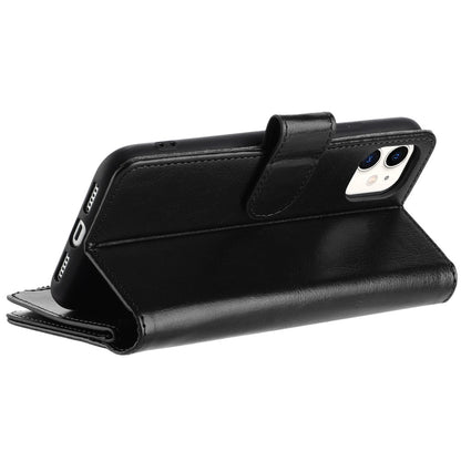 For Apple iPhone 16 Pro Max (6.9") Premium Leather Zipper Wallet with Credit Card Slots Money Pocket Luxury Clutch Pouch Stand & Strap Case Cover Black