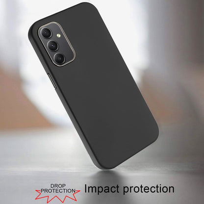 For Samsung Galaxy A15 5G Slim Classic Hybrid Around Rubber Gummy Gel Slick Hard PC Silicone TPU Chromed Button Case Cover Dark Blue