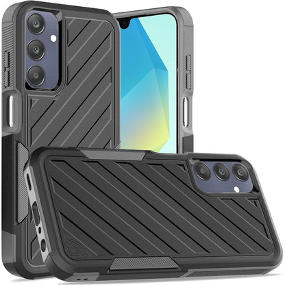 Samsung Galaxy A16 5G Hybrid lined shockproof dual layer Rugged 2in1 Hard PC & Silicone TPU Non Slip Textured Tough Armor