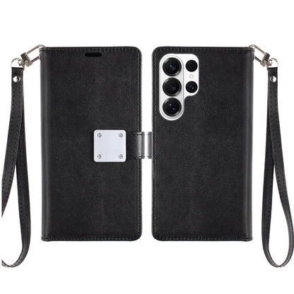For Samsung Galaxy S26 Ultra Wallet Cases PU Leather with Credit Card /ID /Cash Holder Slot Dual Flip Book Pouch, Stand and Strap Case Cover