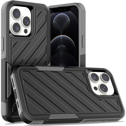For Boost Mobile Summit 5G Hybrid lined shockproof dual layer Rugged 2in1 Hard PC & Silicone TPU Non Slip Textured Tough Armor Case Cover