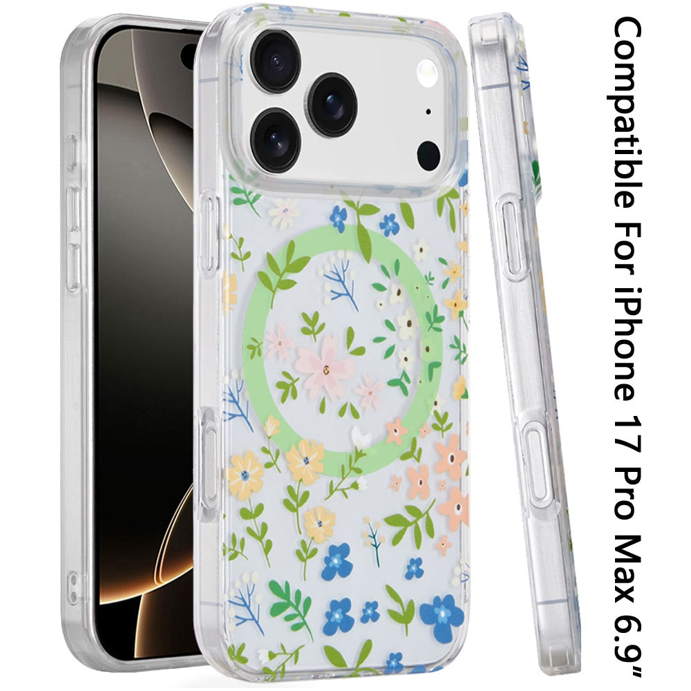 For Apple iPhone 17 Pro Max Stylish Pattern Fashion IMD Printed Design TPU Slim Shockproof Protective with Magnetic Back Case Cover