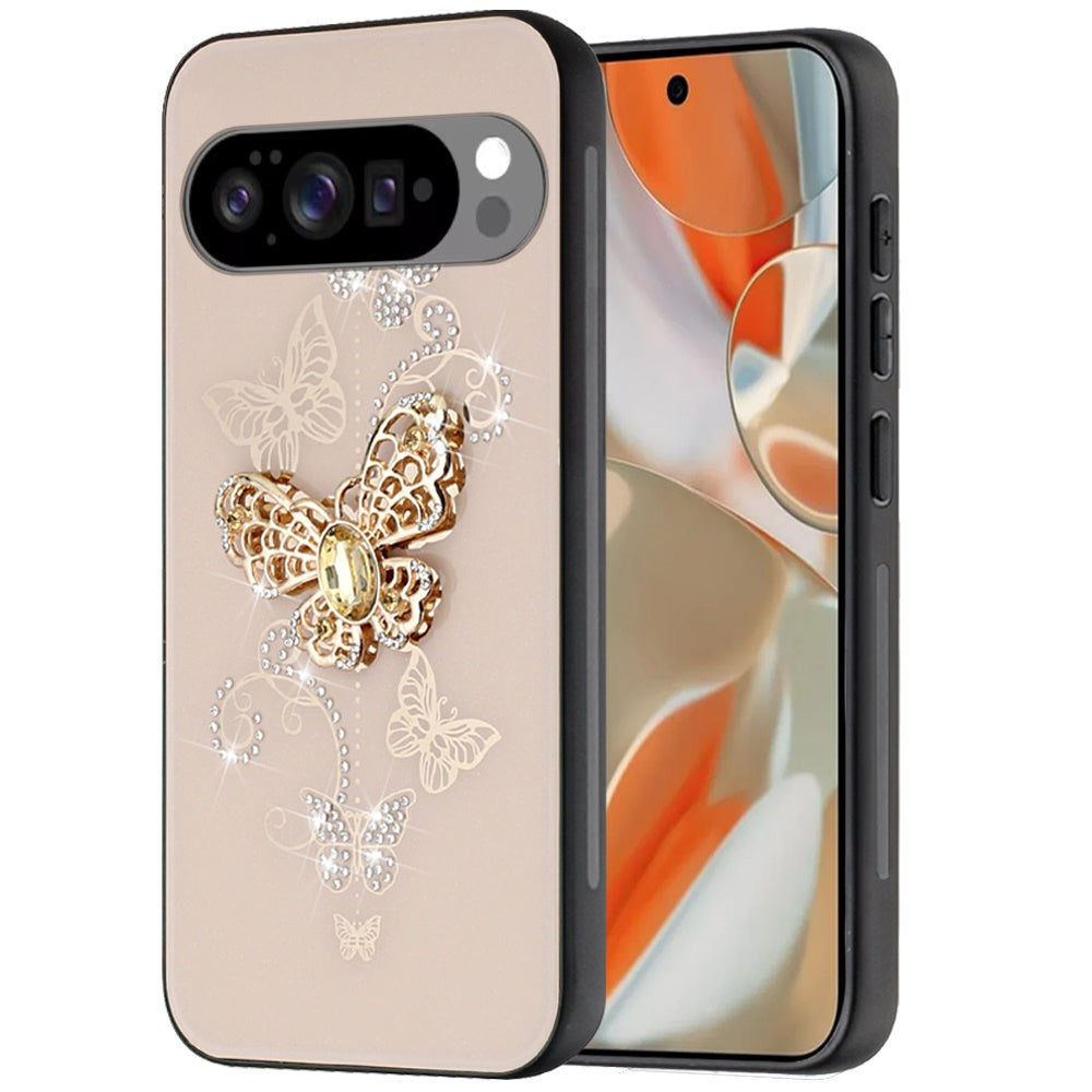For Google Pixel 10 /Pixel 10 Pro Diamonds 3D Fashion Bling Sparkly Glitter Ornaments Engraving Hybrid with Ring Stand Case Cover