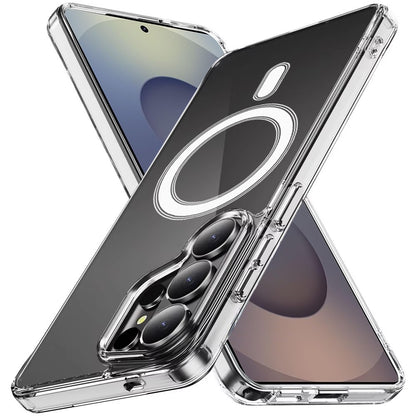 For Samsung Galaxy S26 Ultra Clear Magnetic Case with Built-in Magnets Compatible with MagSafe Slim Soft TPU Bumper Case Cover Transparent