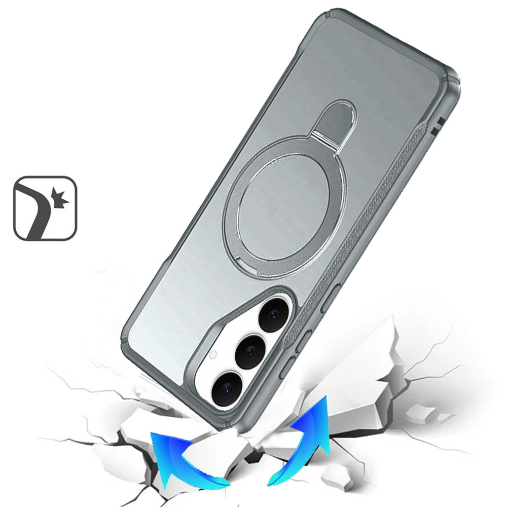 For Samsung Galaxy S26+ / S26 Plus Matte Finish Magnetic Ring Hybrid Protective Invisible Kickstand Magsafe Compatible Case Cover