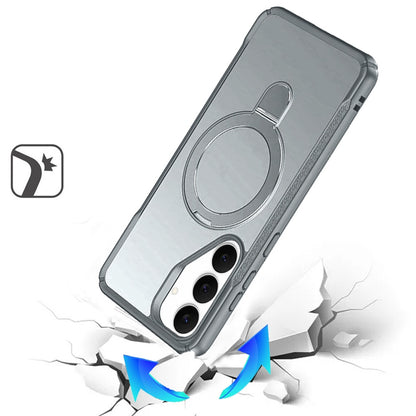 For Samsung Galaxy S26+ / S26 Plus Matte Finish Magnetic Ring Hybrid Protective Invisible Kickstand Magsafe Compatible Case Cover