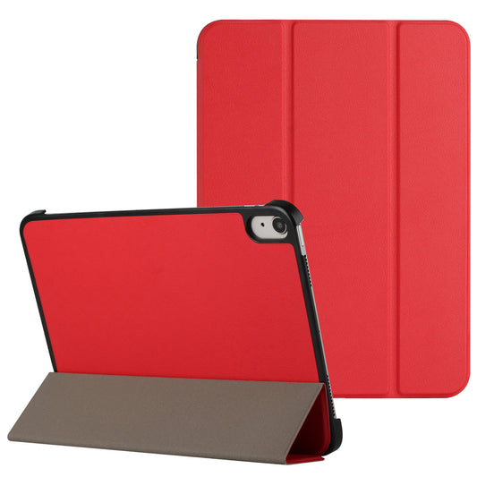 For Trifold Case with Magnetic Closure, PU Leather Folding Stand, Slim Lightweight TPU Folio Protective Shell Red Tablet Case Cover