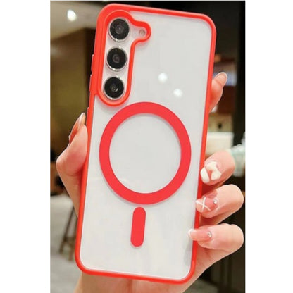 For Samsung Galaxy S25 /S24 Hybrid Clear Transparent with Color Edge Bumper, MagSafe Compatible Ultra Slim Hard PC Case Cover