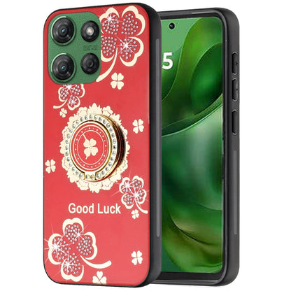 For Motorola Moto G Stylus 5G 2025 Diamonds 3D Fashion Bling Sparkly Glitter Ornaments Engraving Hybrid with Ring Stand Case Cover