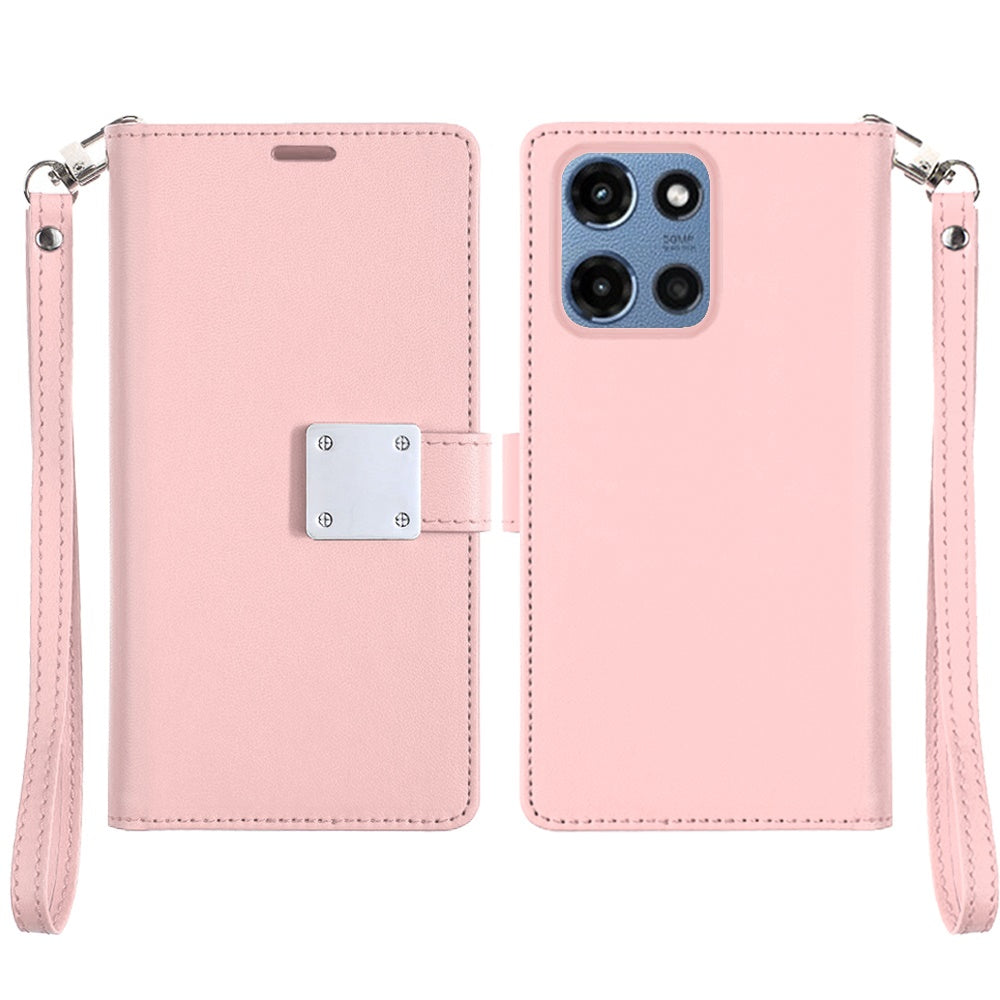 For Motorola Moto G Play 5G 2026 Wallet Cases PU Leather with Credit Card /ID /Cash Holder Slot Dual Flip Book Pouch, Stand and Strap Case Cover