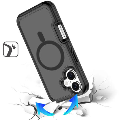 For Apple iPhone 17 (6.3") Slim & Durable Compatible with MagSafe Hybrid Shockproof Glossy Oil Protective Dual Layer TPU + PC Case Cover