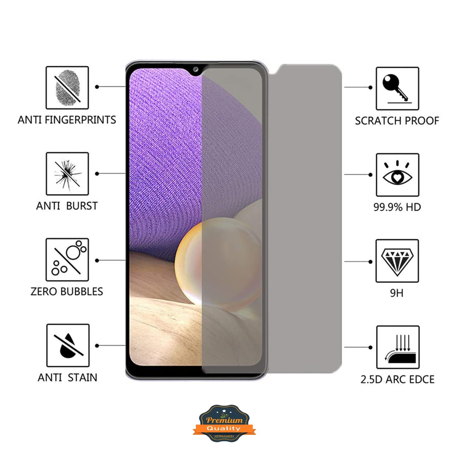 For Samsung Galaxy S26+ / S26 Plus Privacy Screen Protector, Anti Spy Anti Peeping Tempered Glass Full Protective Film, 9H, Anti Scratch, Easy Install Protector Black