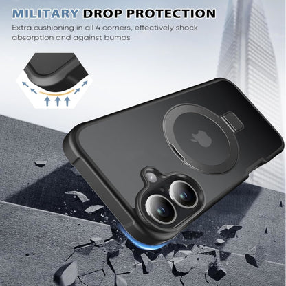 For Apple iPhone 17 Ring Holder Military-Grade Shockproof, Magnetic Kickstand, Large Twisting Compatible with MagSafe Case Cover