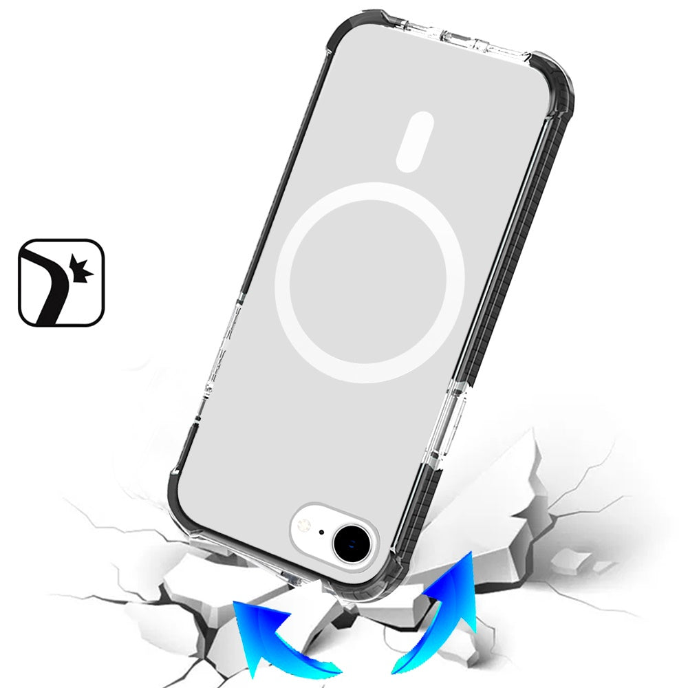 Magnetic Acrylic Case Transparent Back, Rugged Colorful Frame, Shockproof Hybrid, MagSafe Compatible