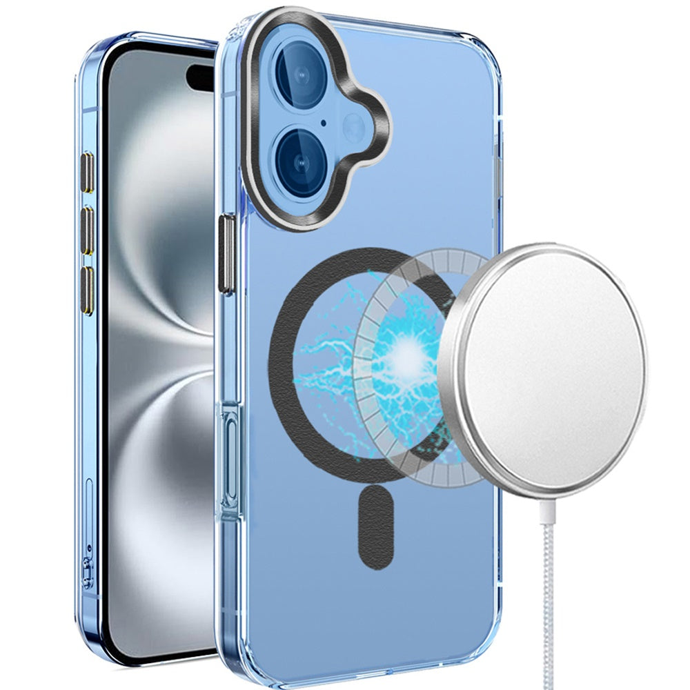For Apple iPhone 17E /16E Clear Transparent Case Matching Circle Design, Hybrid TPU Hard Shell, Support Magsafe Charger Case Cover
