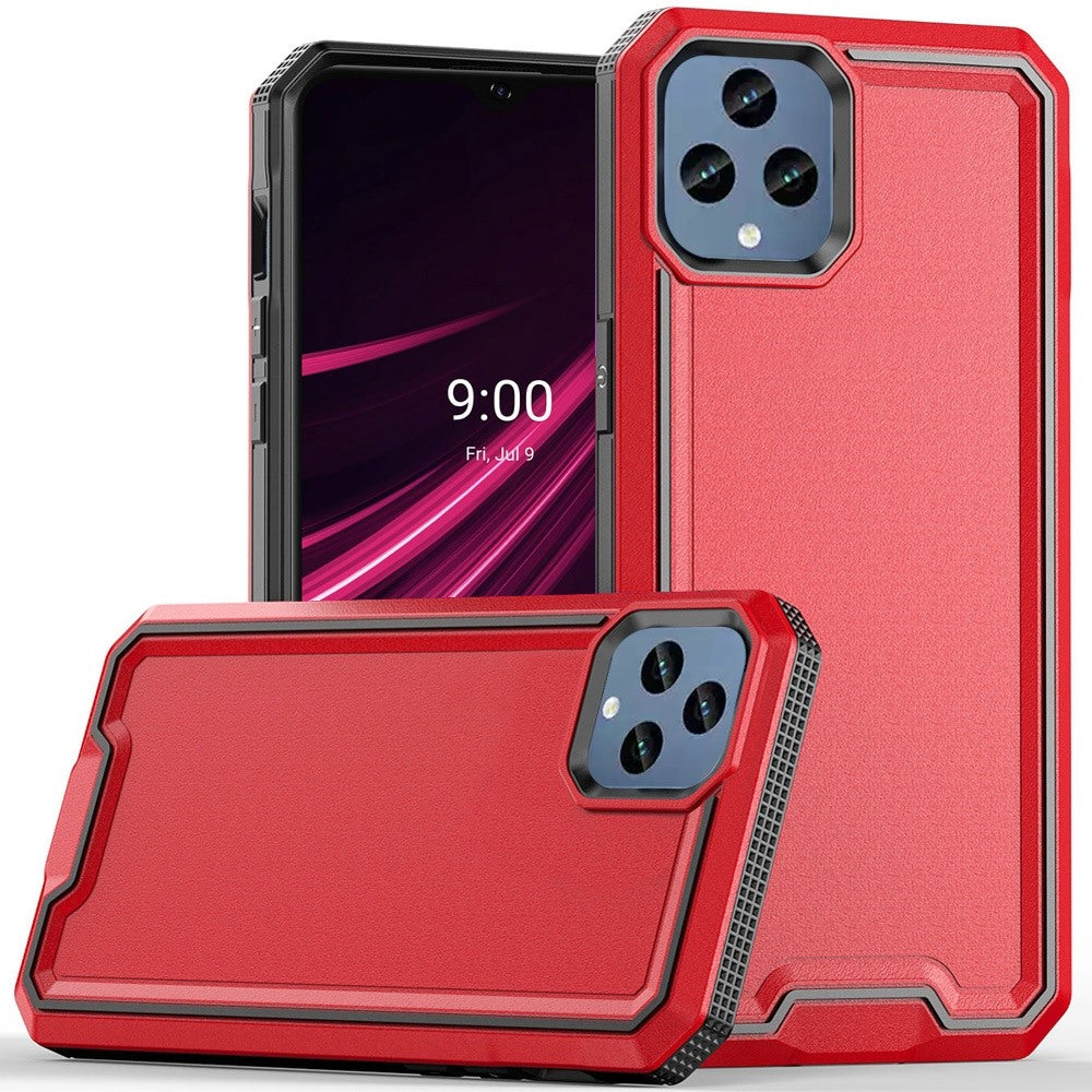 For Samsung Galaxy A16 5G Tough Modern Fused Hybrid Armor Hard PC + TPU Rubber Shockproof Drop Impact Protection Case Cover Red