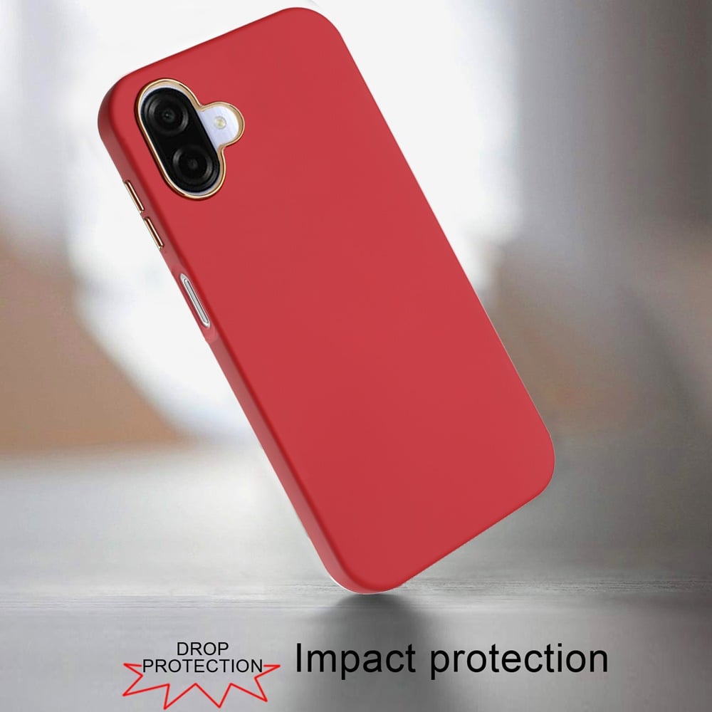 For Samsung Galaxy A07 Slim Classic Hybrid Around Rubber Gummy Gel Slick Hard PC Silicone TPU Chromed Button Case Cover