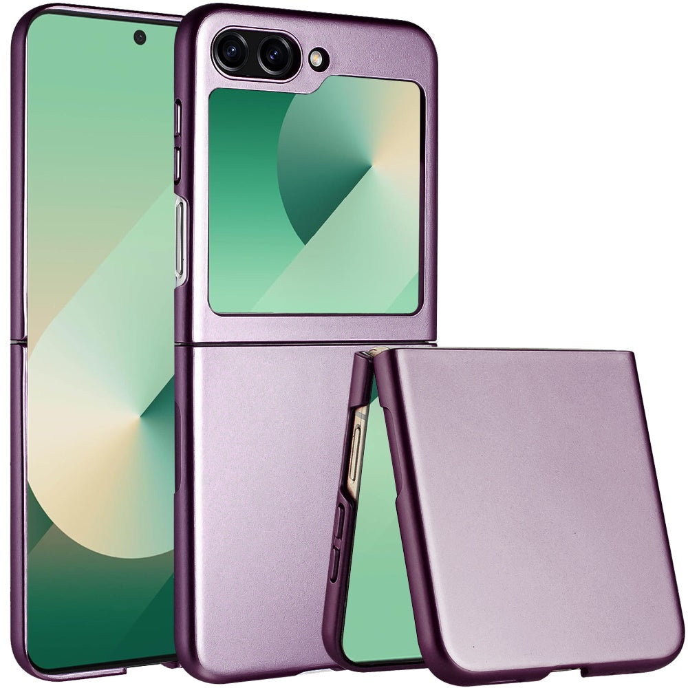 For Samsung Galaxy Z Flip 7 FE Snap-On Flip Premium Matte Finish Slim Lightweight Protective PC + Rubber TPU Hard Shell Case Cover Dark Purple